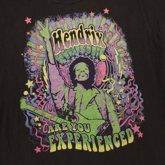 Jimi Hendrix Liquid Blue Band Crew Neck Graphic Shirt Womens Size Large L Black - Picture 4 of 10